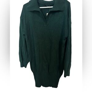 Hunter green sweater dress.